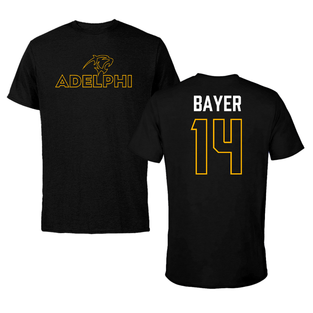 Adelphi University Lacrosse Black Performance Tee - #14 Stephen Bayer