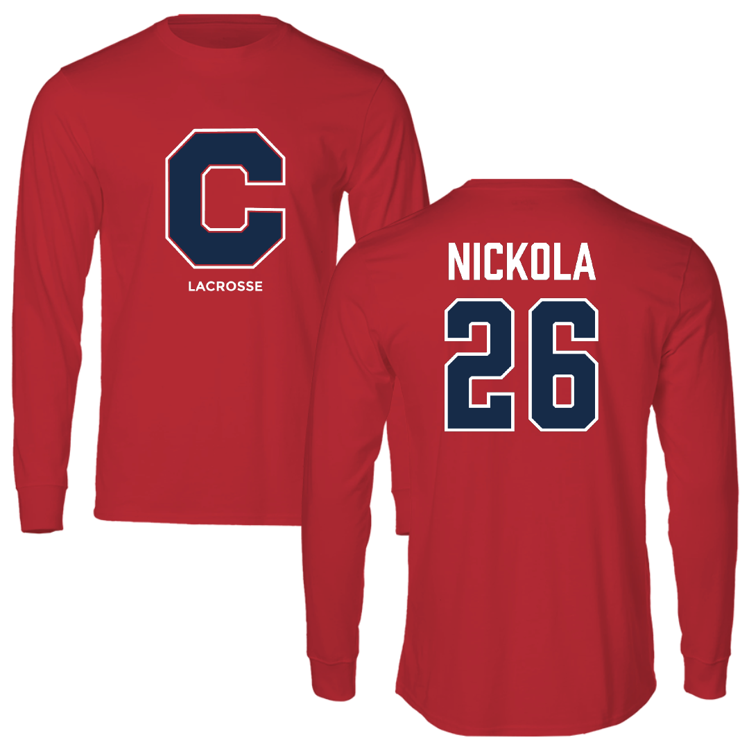 Catawba College Lacrosse (M) Red Performance Long Sleeve - #26 Hunter Nickola