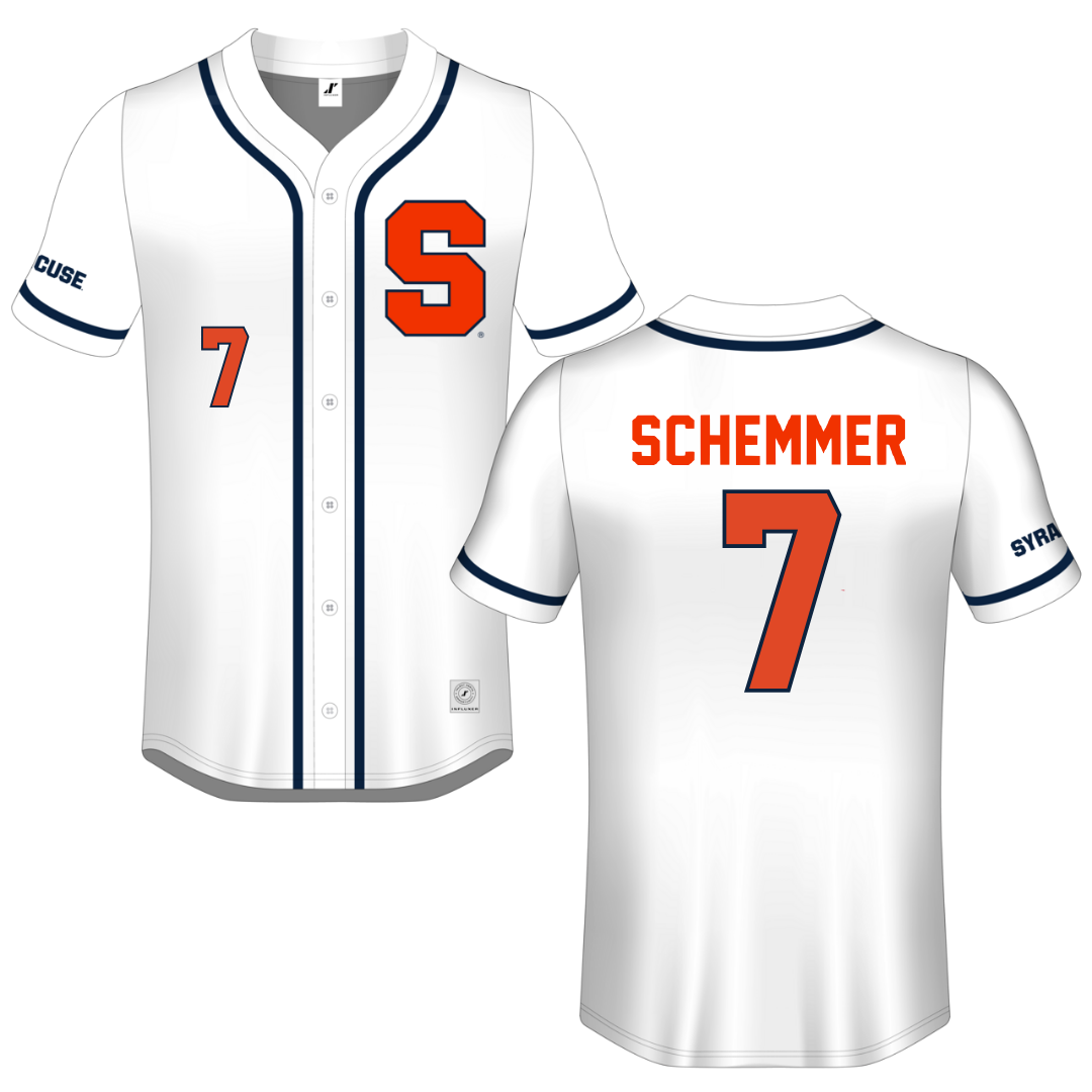 Syracuse University White Button-Down Jersey - #7 Peyton Schemmer