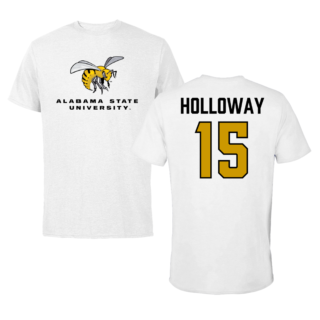 Alabama State University Volleyball (W) White Tee - #15 Camille Holloway