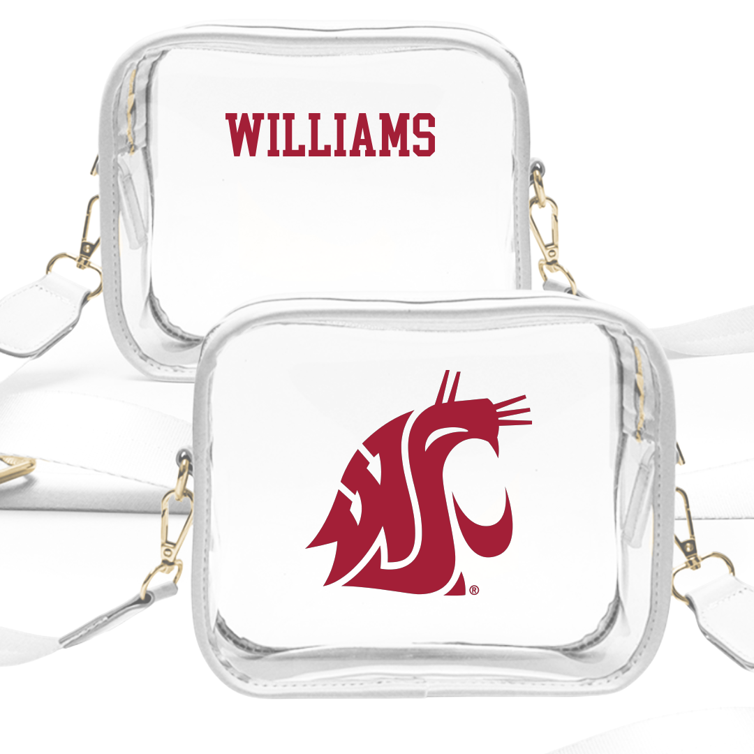 Washington State University TF and XC White Clear Stadium Bag - Daj'Eauna Williams