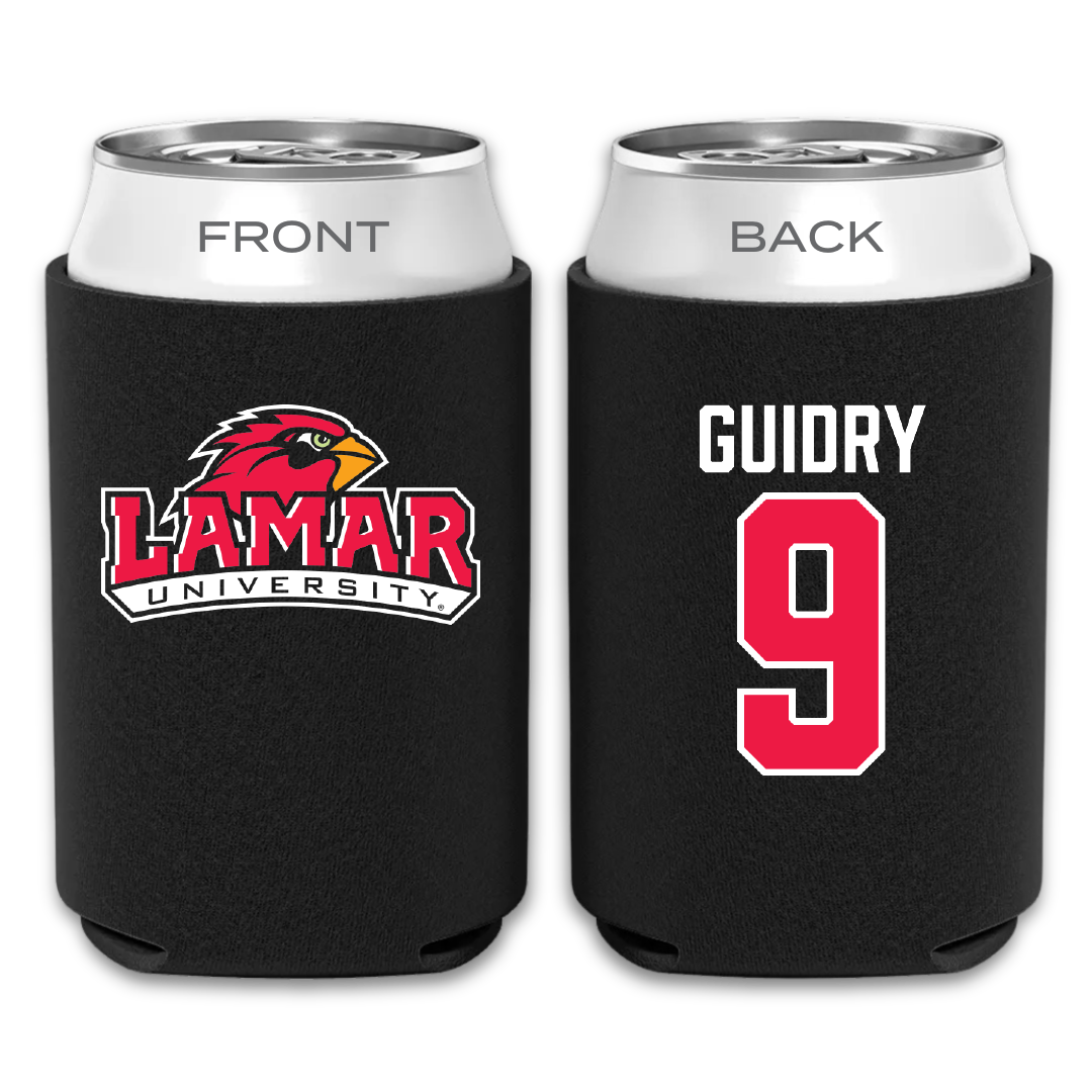 Lamar University Softball Black Can Cooler - #9 Madison Guidry