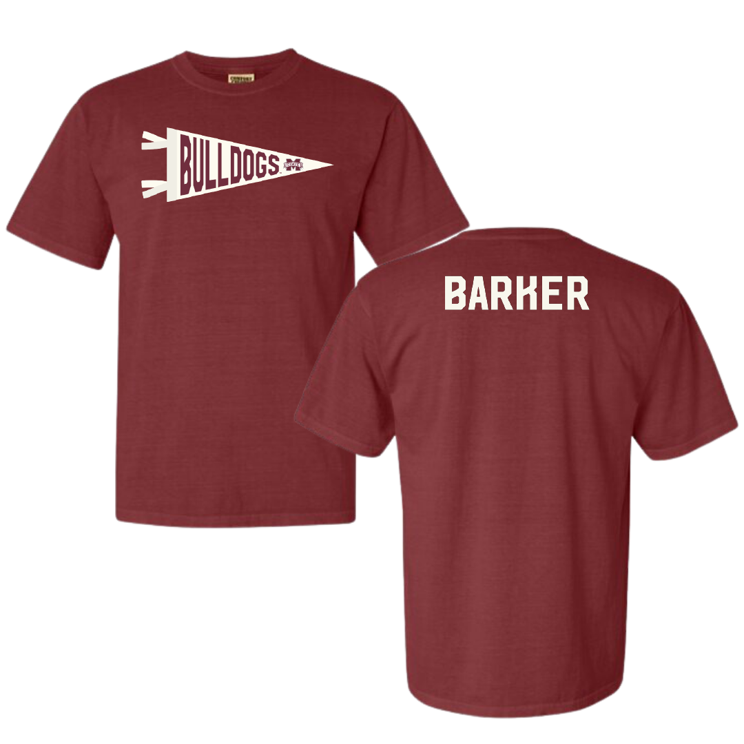Mississippi State University TF and XC Maroon Pennant Comfort Colors Tee - Christion Barker