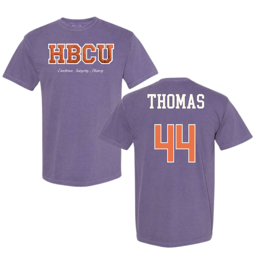 Edward Waters University Baseball Purple HBCU Varsity Comfort Colors Tee - #44 Michael Thomas