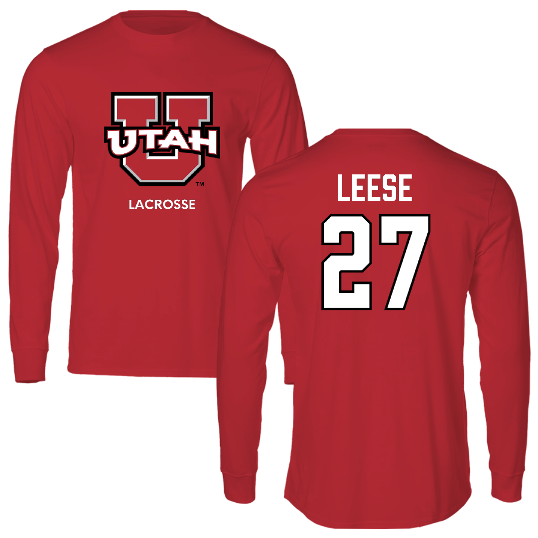University of Utah Lacrosse (M) Red Utes Long Sleeve - #27 Will Leese