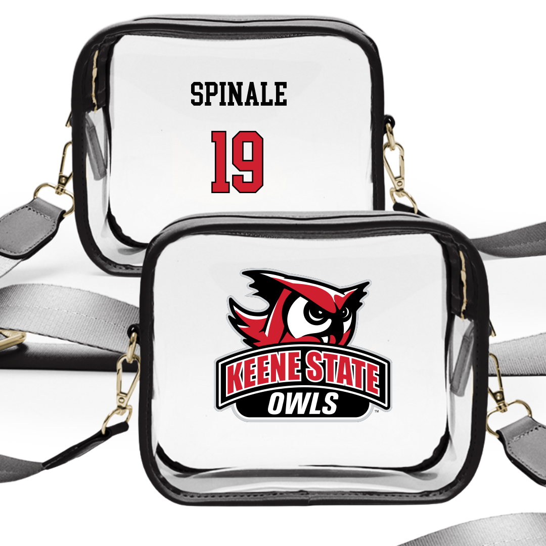 Keene State College Ice Hockey (W) Black Clear Stadium Bag - #19 Emerson Spinale