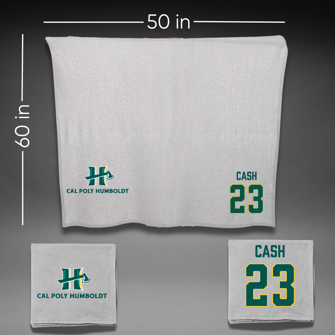 Cal Poly Humboldt Basketball (M) Gray Blanket - #23 Dennis Cash
