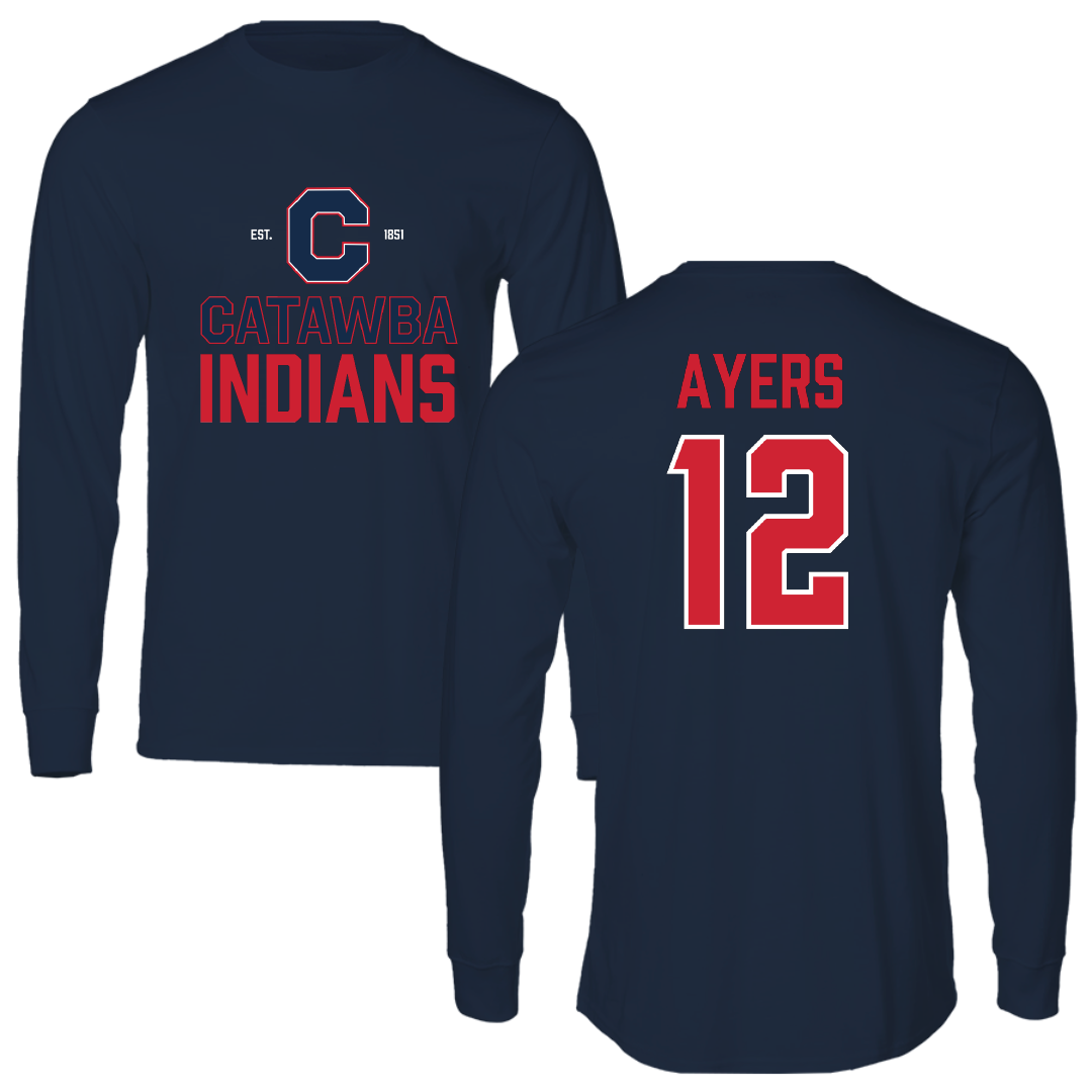 Catawba College Volleyball (W) Navy General Long Sleeve - #12 Rebekah Ayers