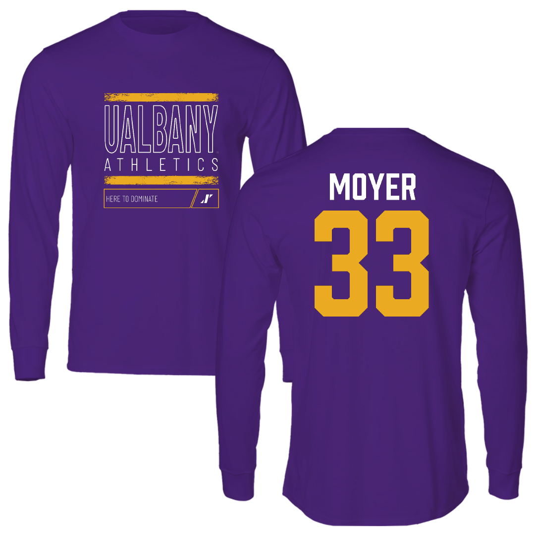 University at Albany Lacrosse Purple Dominate Long Sleeve - #33 Sam Moyer
