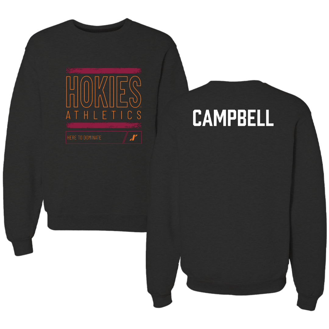 Virginia Tech Wrestling Black Dominate Crewneck - Dillon Campbell