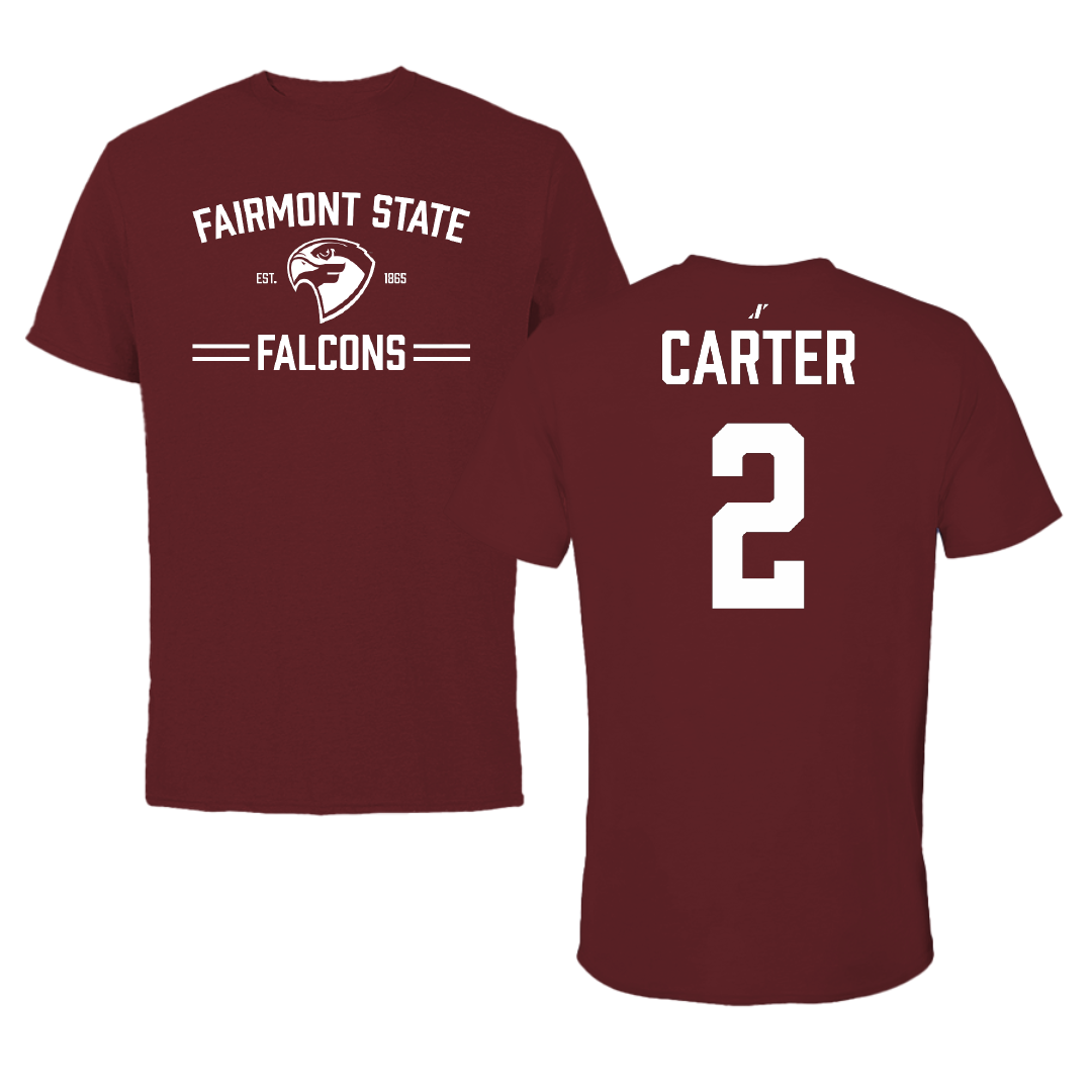 Fairmont State University Basketball Maroon General Tee - #2 Drey Carter