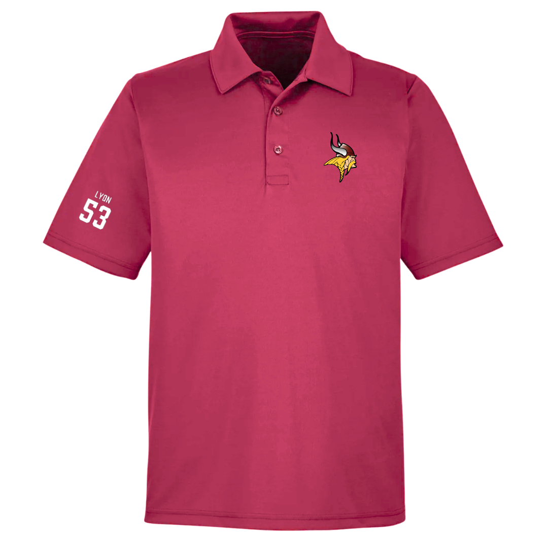 Valley City State University Football Cardinal Polo - #53 Carter Lyon