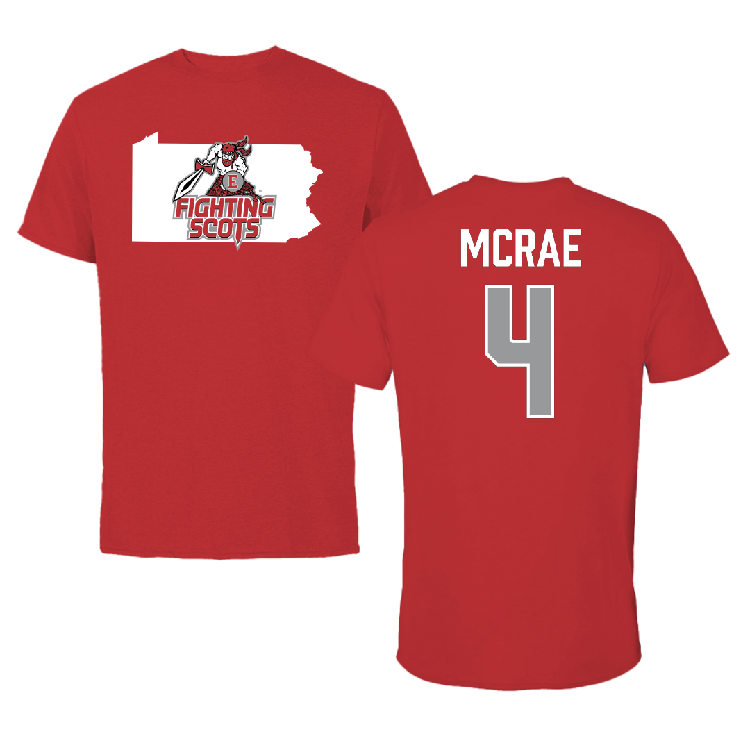 PennWest Edinboro Football Red State Tee - #4 Jared McRae