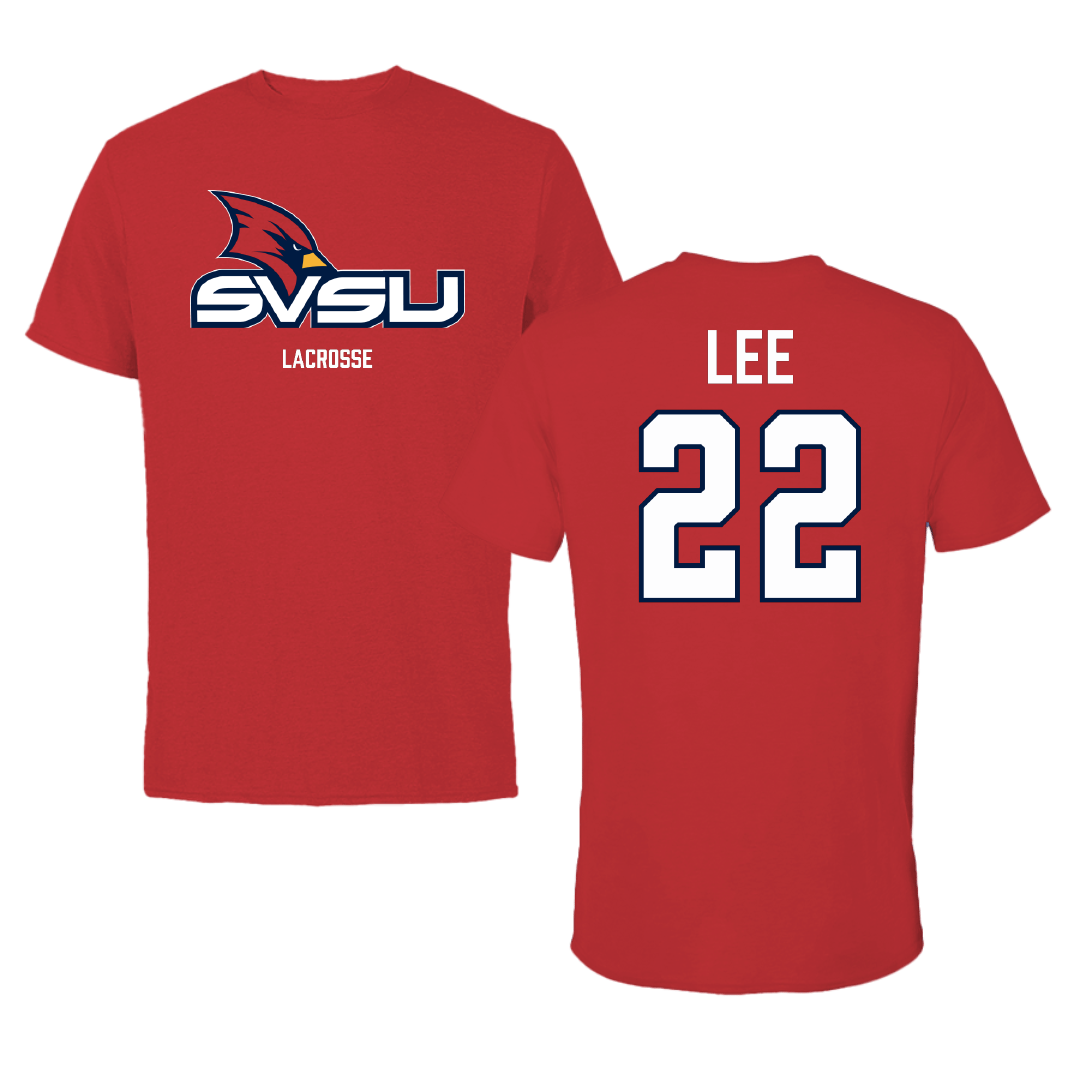 Saginaw Valley State University Lacrosse (W) Red Tee - #22 Abigail Lee