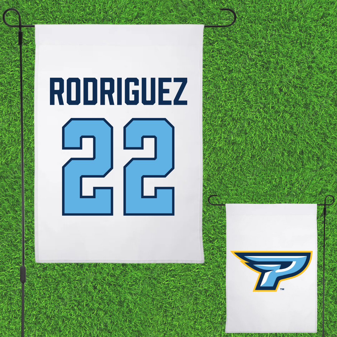 Point University Soccer (M) White Garden Flag - #22 Andrea Rodriguez