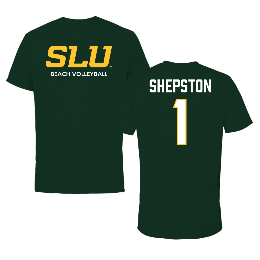 Southeastern Louisiana University Beach Volleyball Forest Green Tee - #1 Maddie Shepston