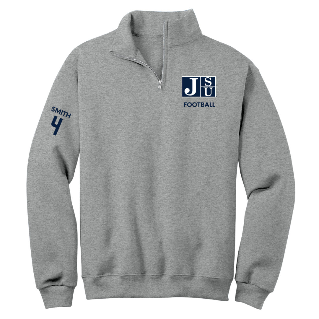 Jackson State University Football Sport Gray Quarter-Zip - #4 mike smith