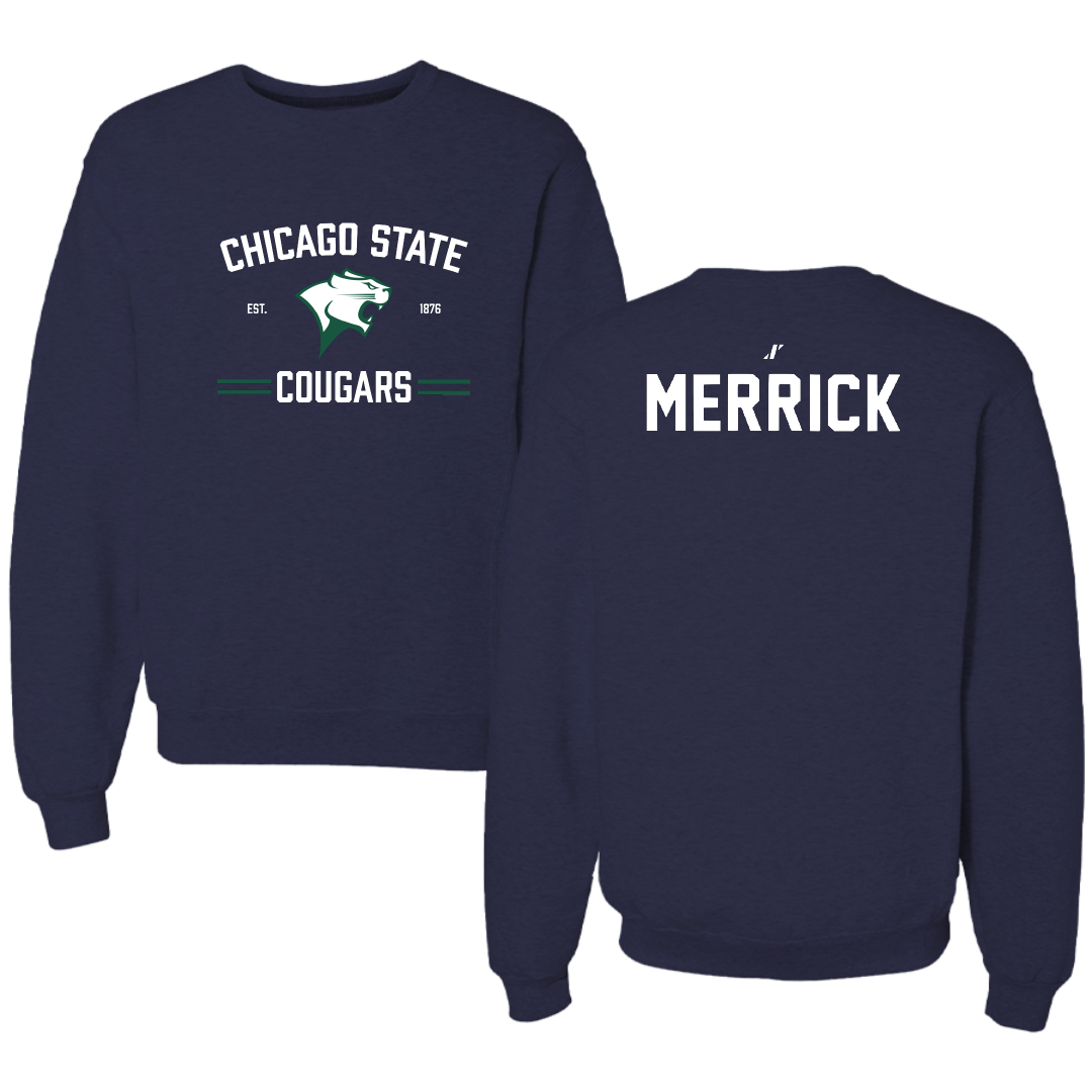 Chicago State University TF and XC Navy Crewneck - Willie Merrick