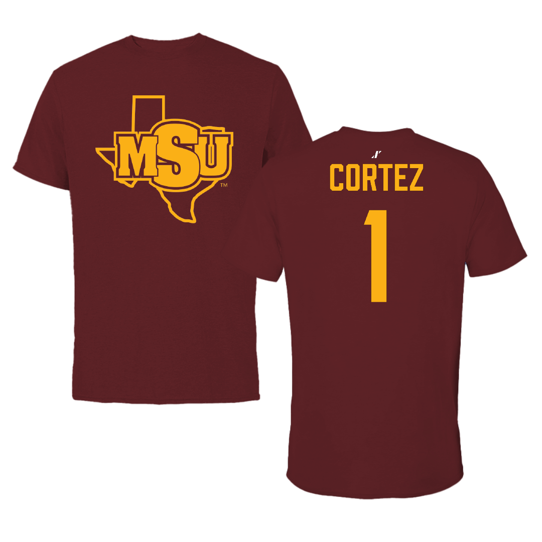 Midwestern State University Basketball (W) Maroon Tee - #1 Catalina Cortez