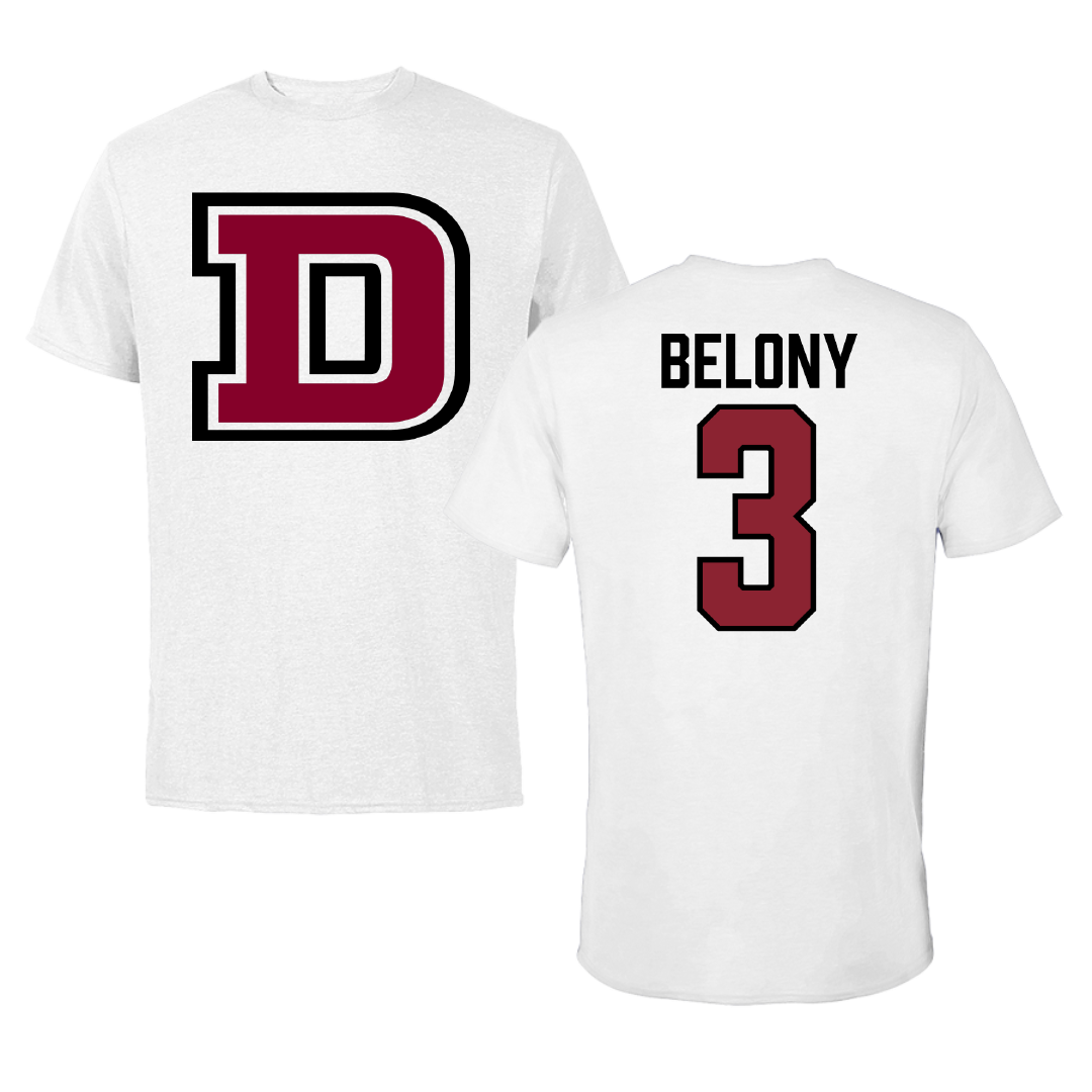 Dean College Soccer White Performance Tee - #3 Lehna Belony
