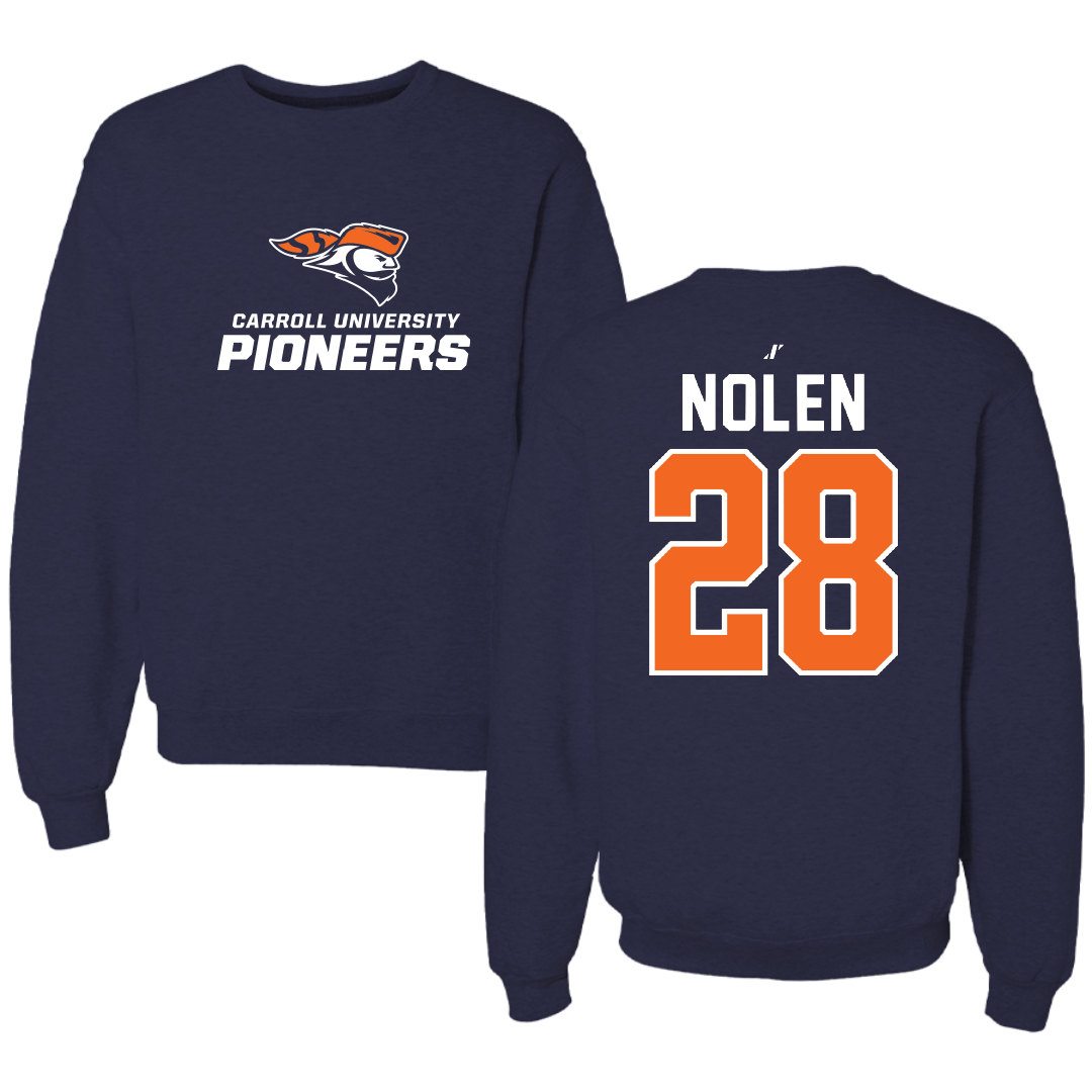 Carroll University Baseball Navy Crewneck - #28 Connor Nolen