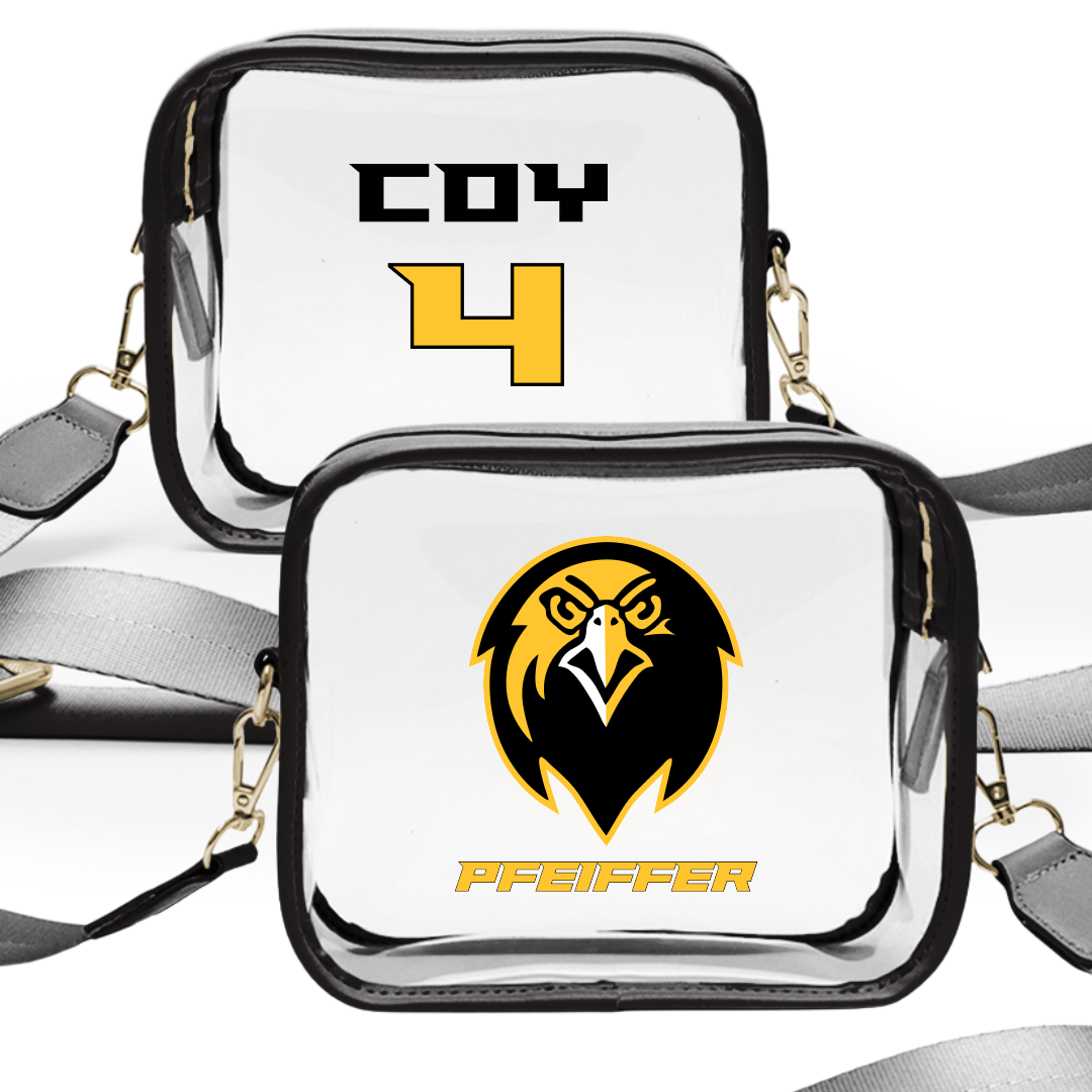 Pfeiffer University Baseball Black Clear Stadium Bag - #4 Conner Coy