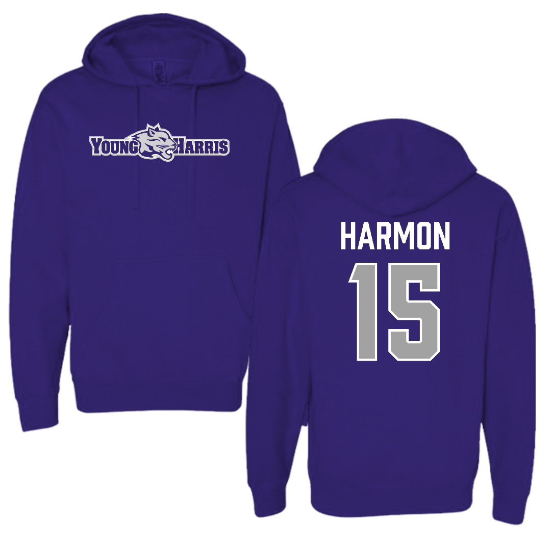 Young Harris College Baseball Purple Hoodie - #15 Tyson Harmon