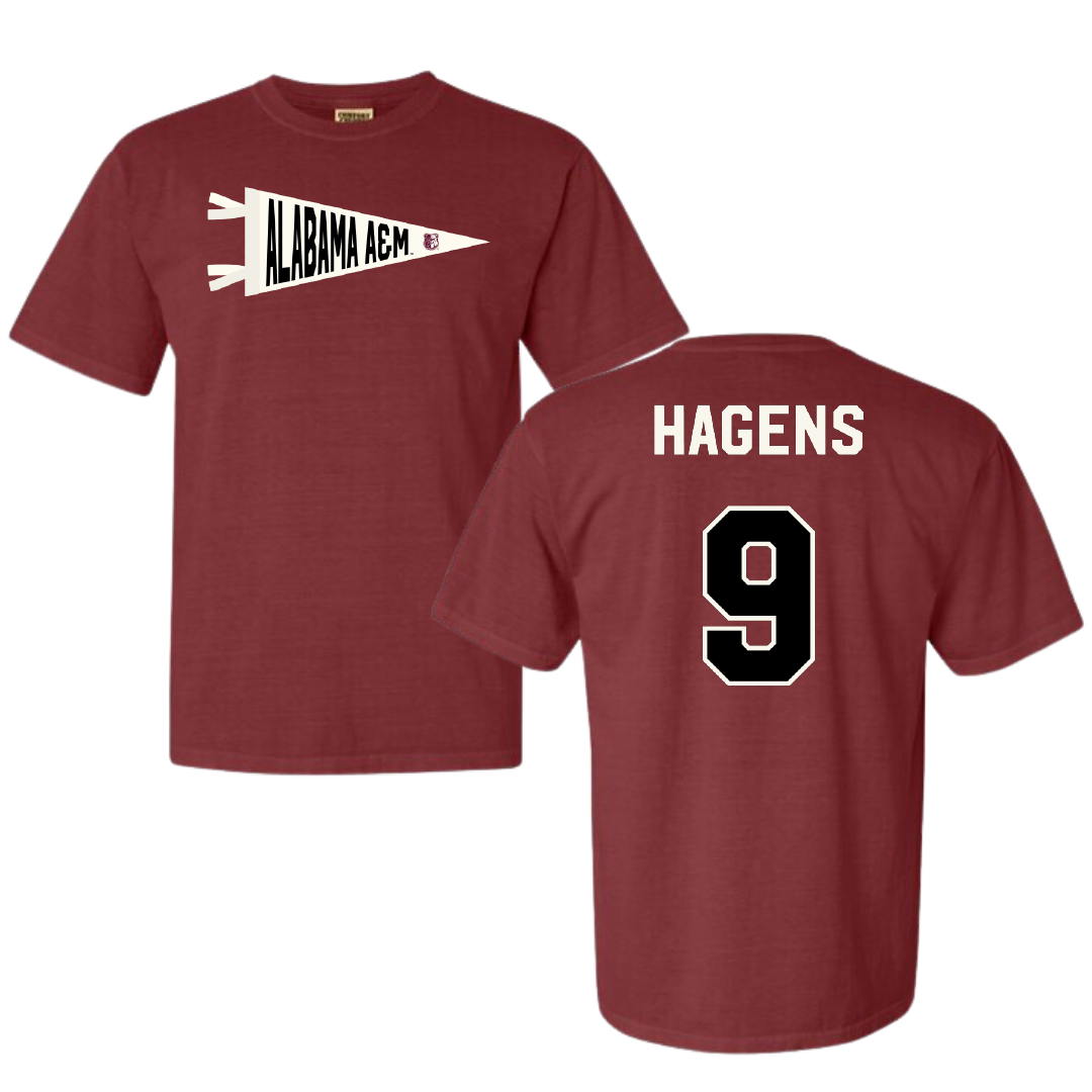 Alabama A&M University Football Maroon Pennant Comfort Colors Tee - #9 Mekhi Hagens