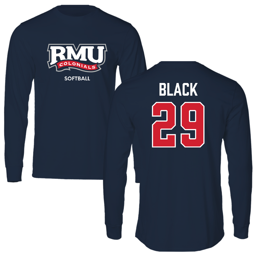 Robert Morris University Softball Navy RMU Performance Long Sleeve - #29 Logan Black