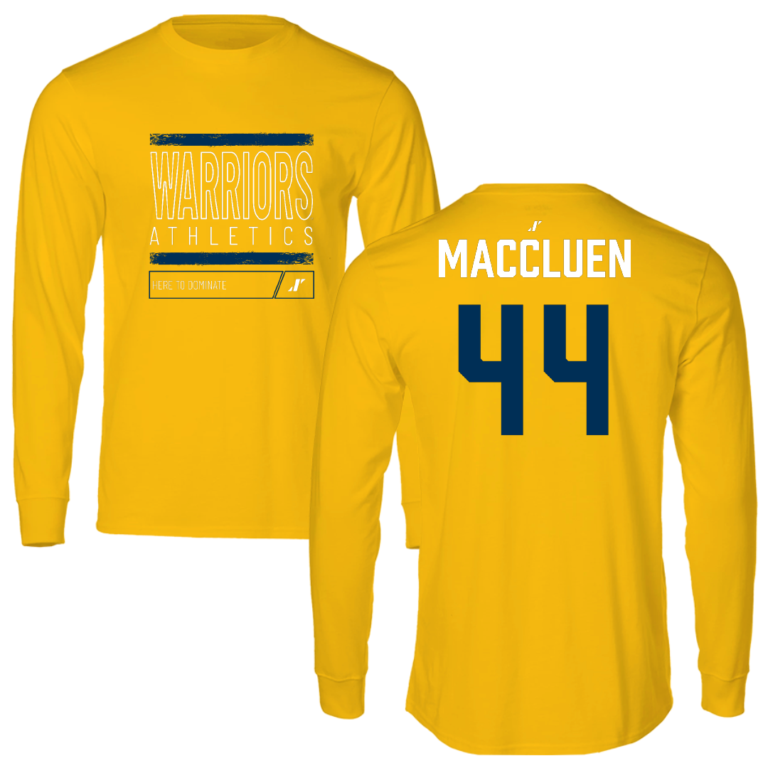 Lycoming College Baseball Gold Dominate Long Sleeve - #44 Eric MacCluen