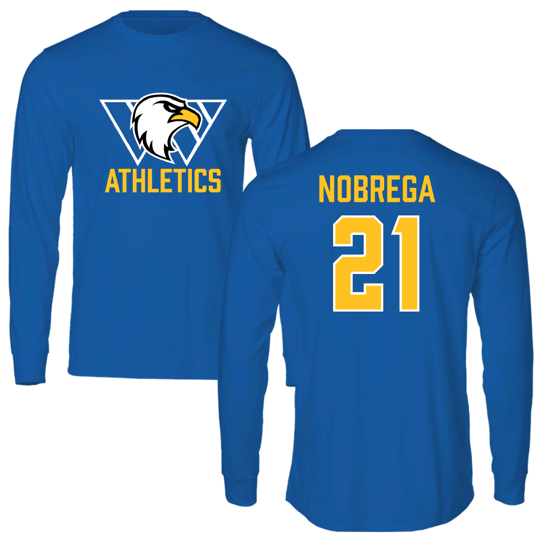 Williams Baptist University Soccer Blue Long Sleeve - #21 Lucas Nobrega