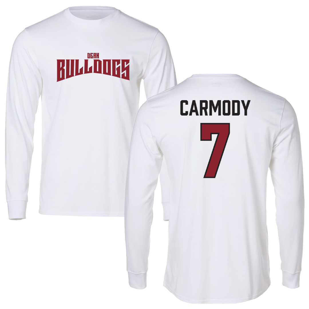 Dean College Volleyball White Classic Performance Long Sleeve - #7 Preston Carmody