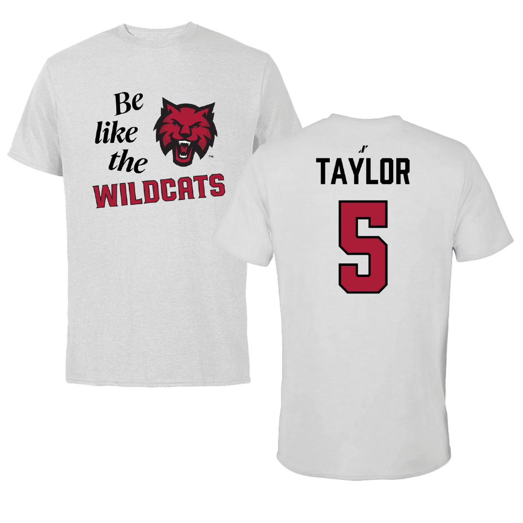 Central Washington University Football Light Gray Be Like Us Performance Tee - #5 Justice Taylor