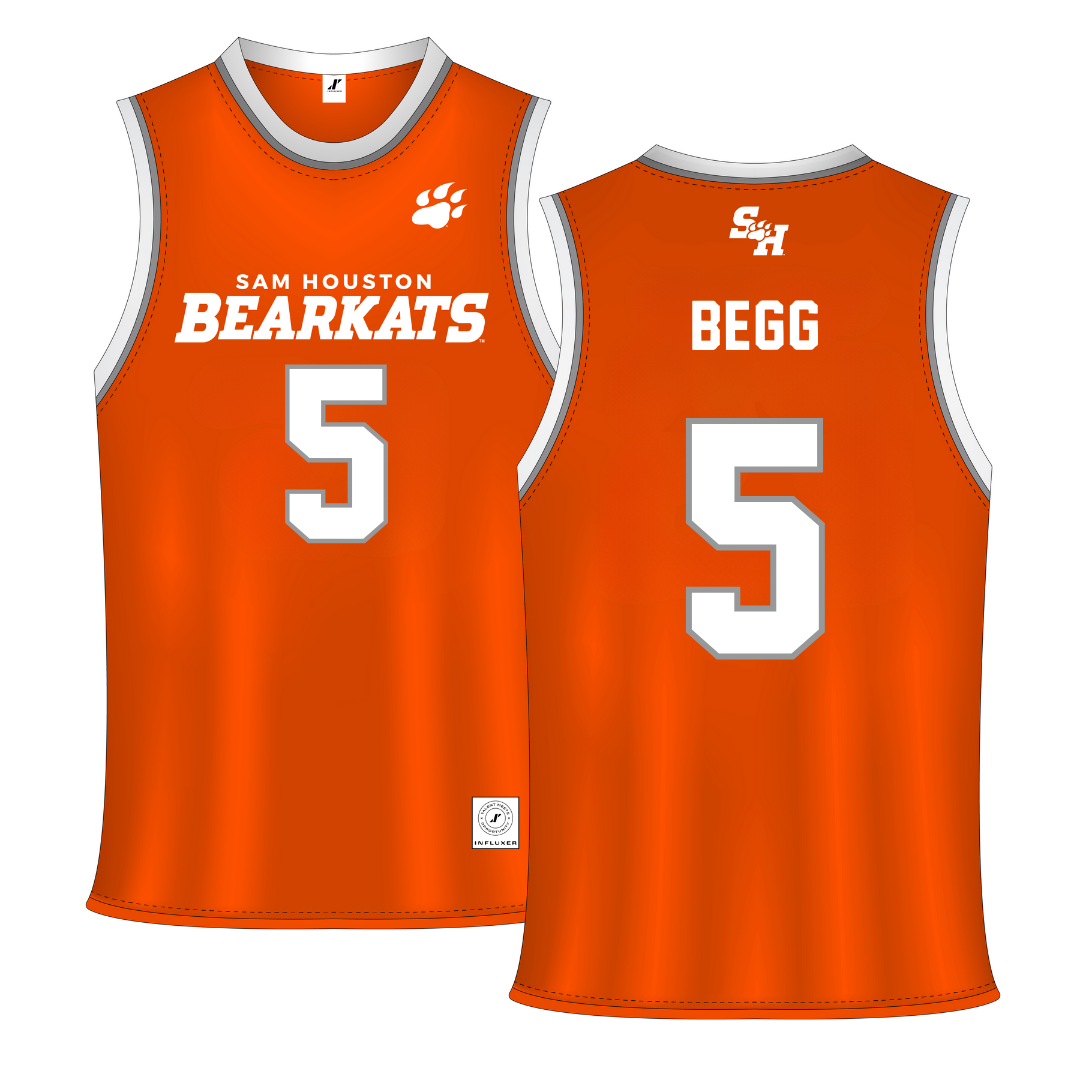 Sam Houston State University Orange Basketball Jersey - #5 Justin Begg