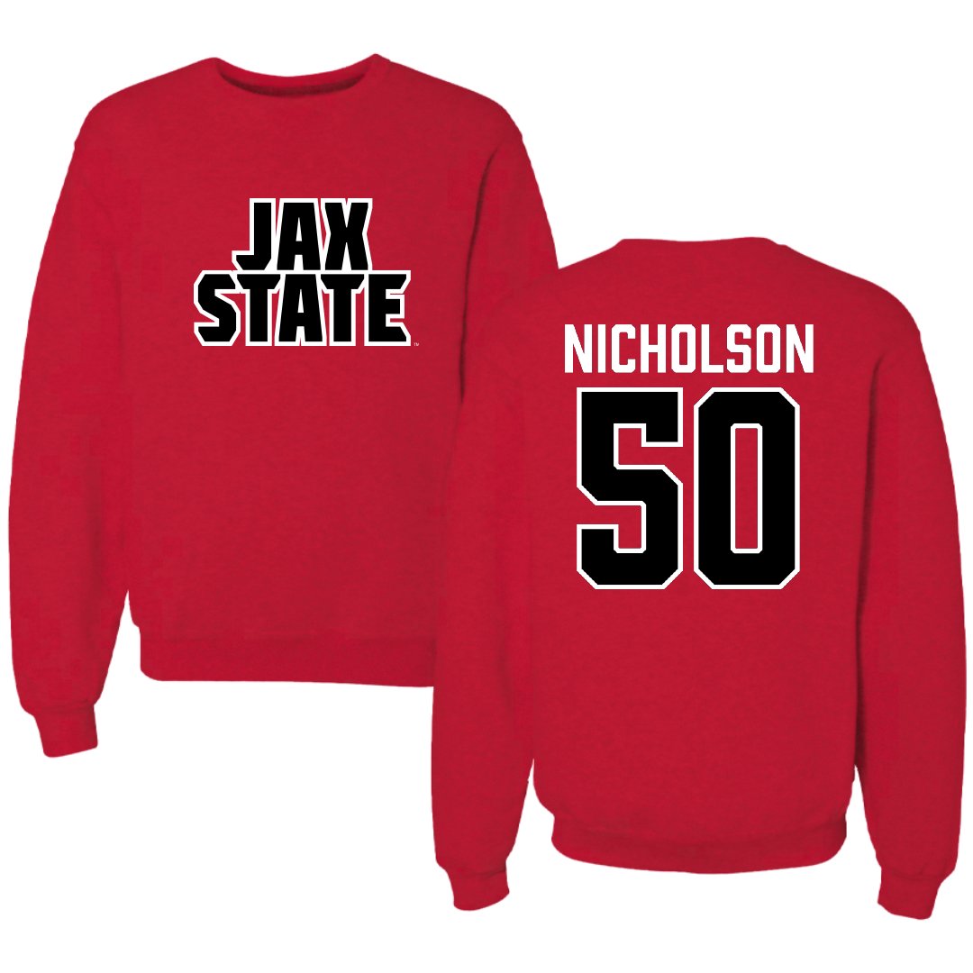 Jacksonville State University Basketball Red Crewneck - #50 Mason Nicholson