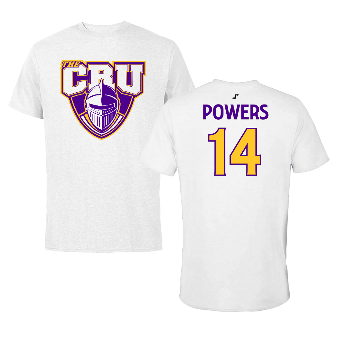 University of Mary Hardin-Baylor Acrobatics & Tumbling White Performance Tee - #14 Mikaela Powers