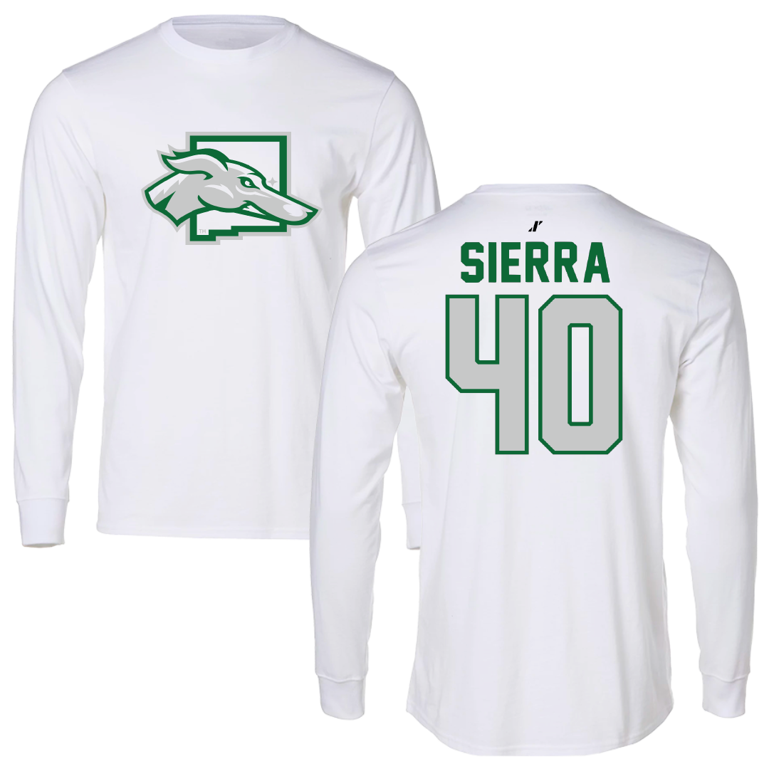 Eastern New Mexico University Baseball White Long Sleeve - #40 Jouthan Sierra