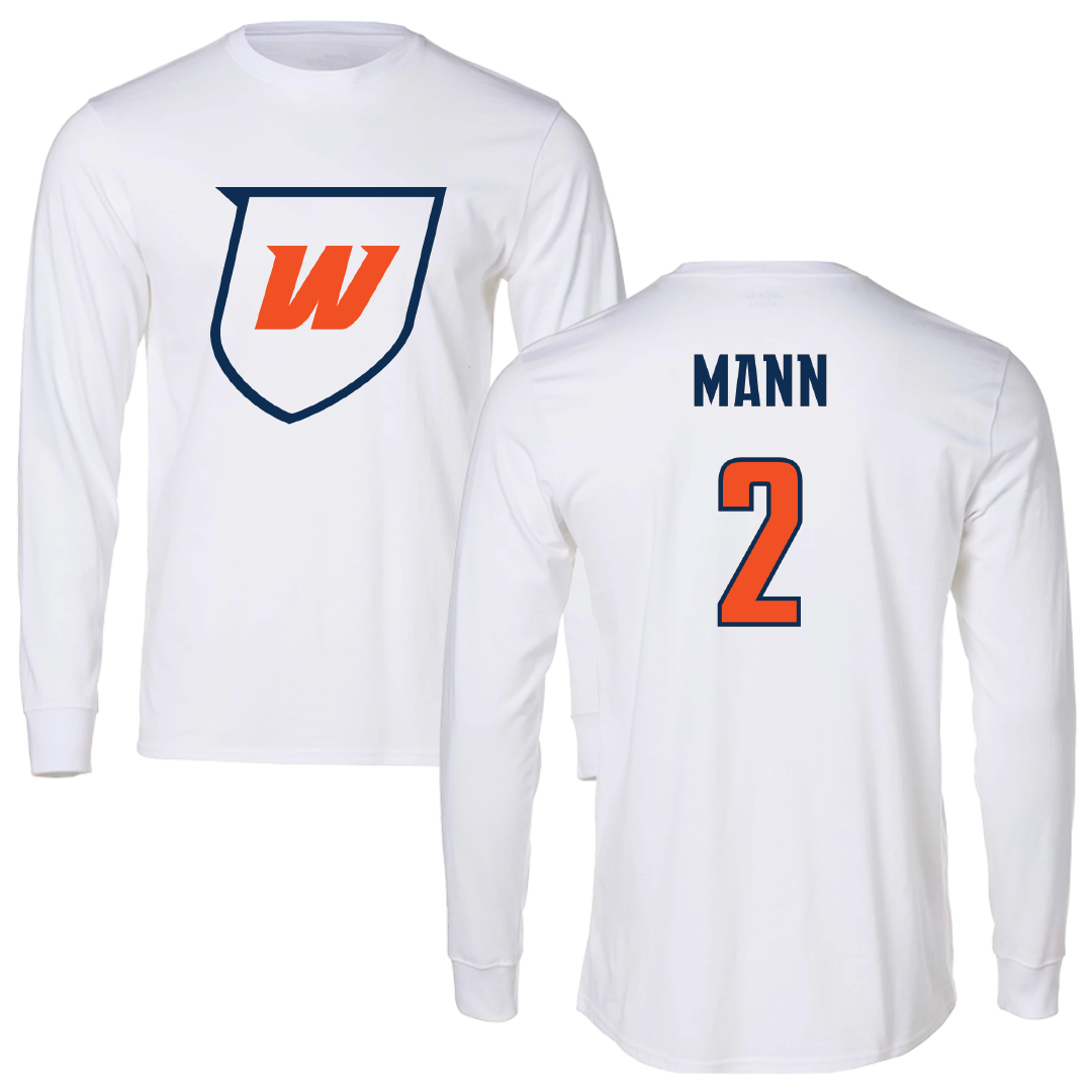 Western Connecticut State University Lacrosse (M) White Performance Long Sleeve - #2 Brady Mann