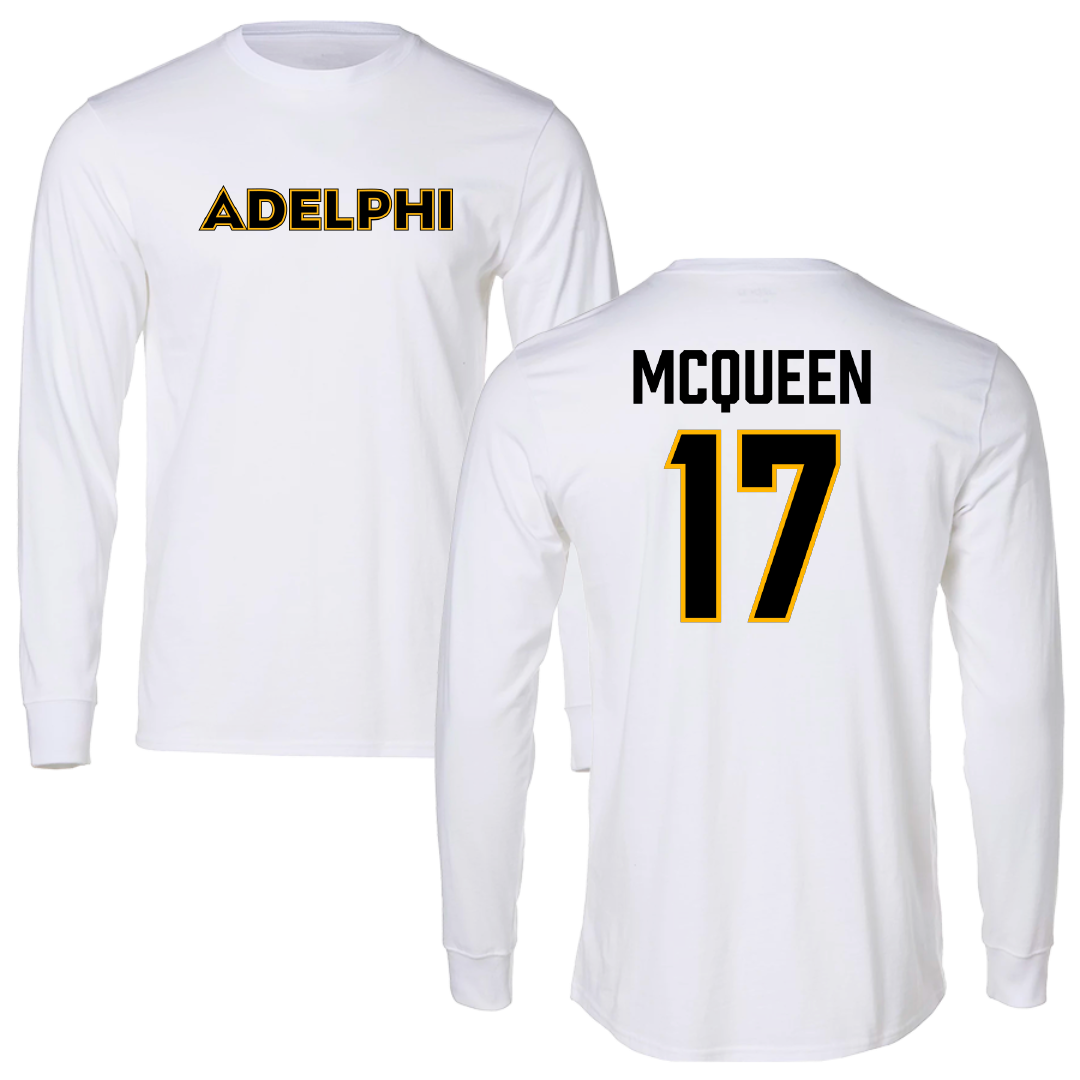 Adelphi University Volleyball (W) White Performance Long Sleeve - #17 Macarty McQueen