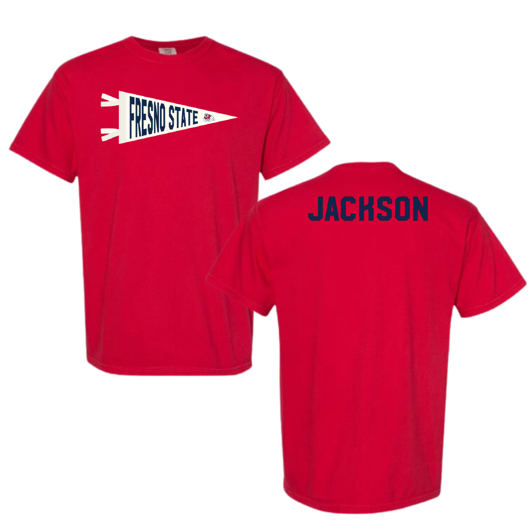 Fresno State University TF and XC Red Pennant Comfort Colors Tee - Cierra Jackson