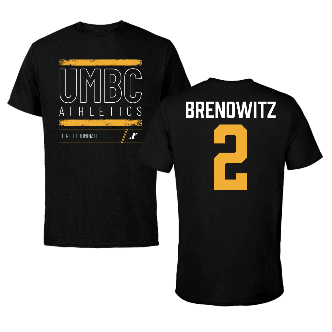 University of Maryland Baltimore County Softball Black Dominate Tee - #2 Abby Brenowitz