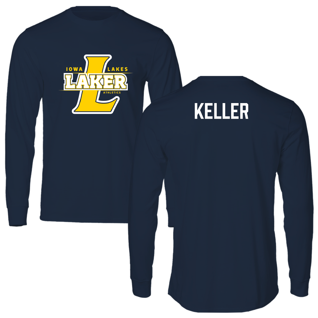 Iowa Lakes Community College Baseball Navy Performance Long Sleeve - Gavin Keller