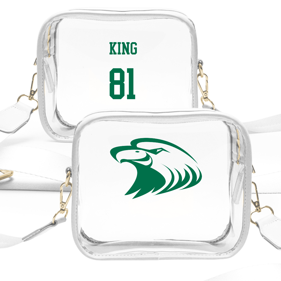 Central Methodist University Football White Clear Stadium Bag - #81 Jaylen King