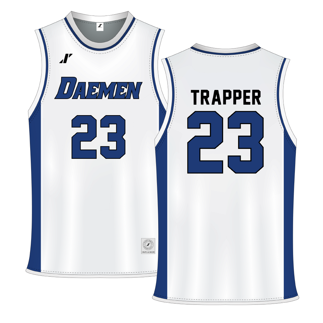 Daemen University White Wildcat Basketball Jersey - #23 Meghan Trapper