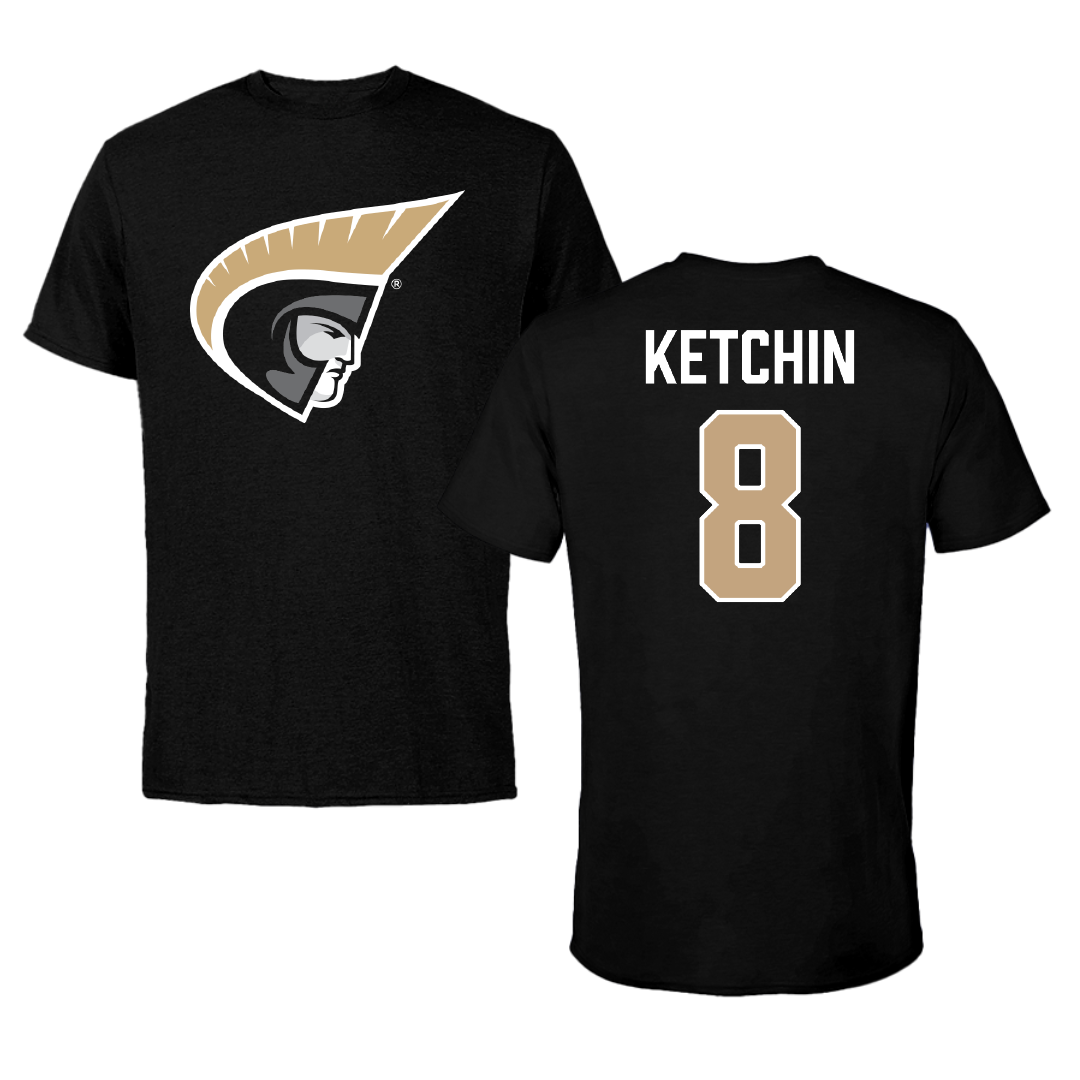 Anderson University (South Carolina) Baseball Black Performance Tee - #8 Mac Ketchin
