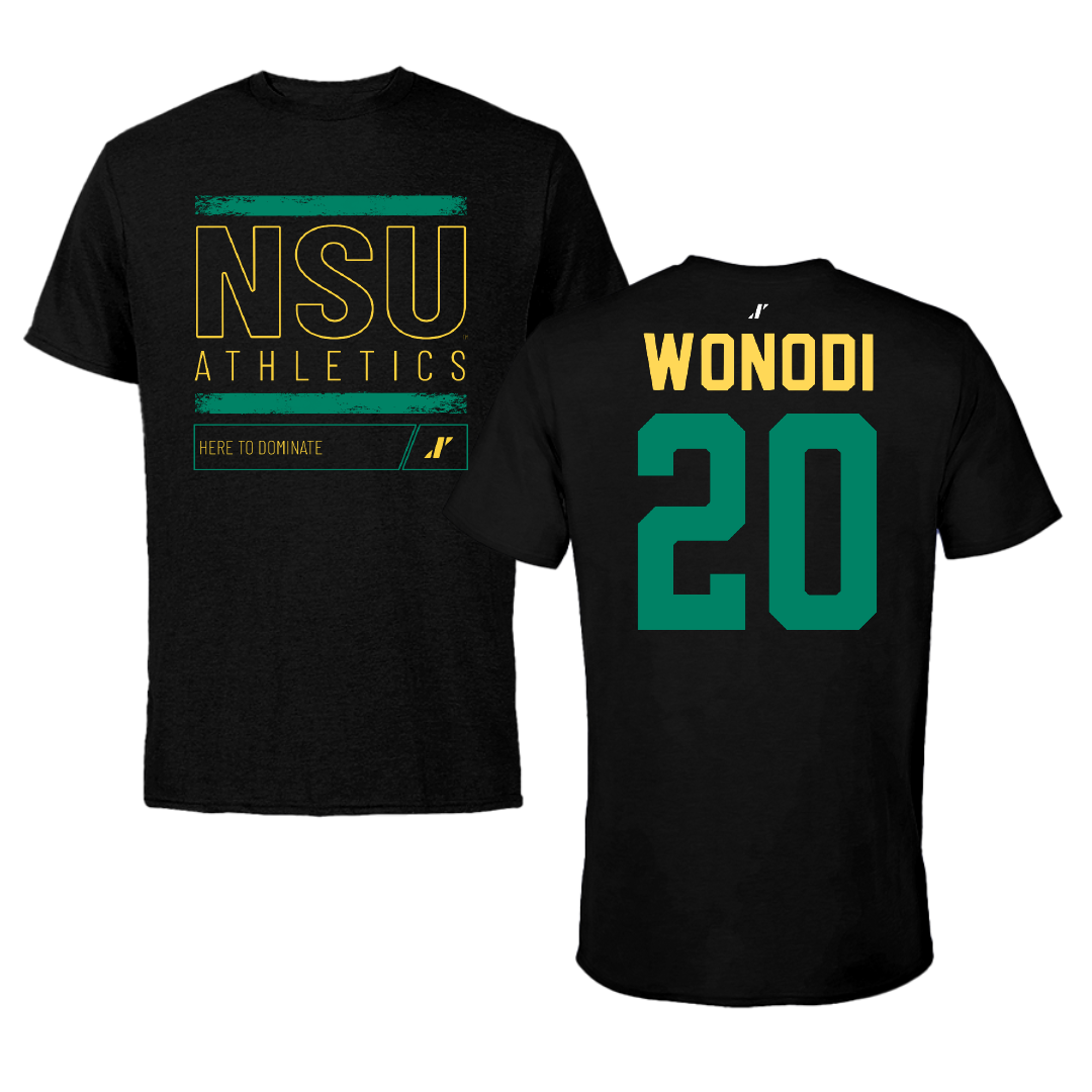 Norfolk State University Football Black Dominate Performance Tee - #20 Jason Wonodi