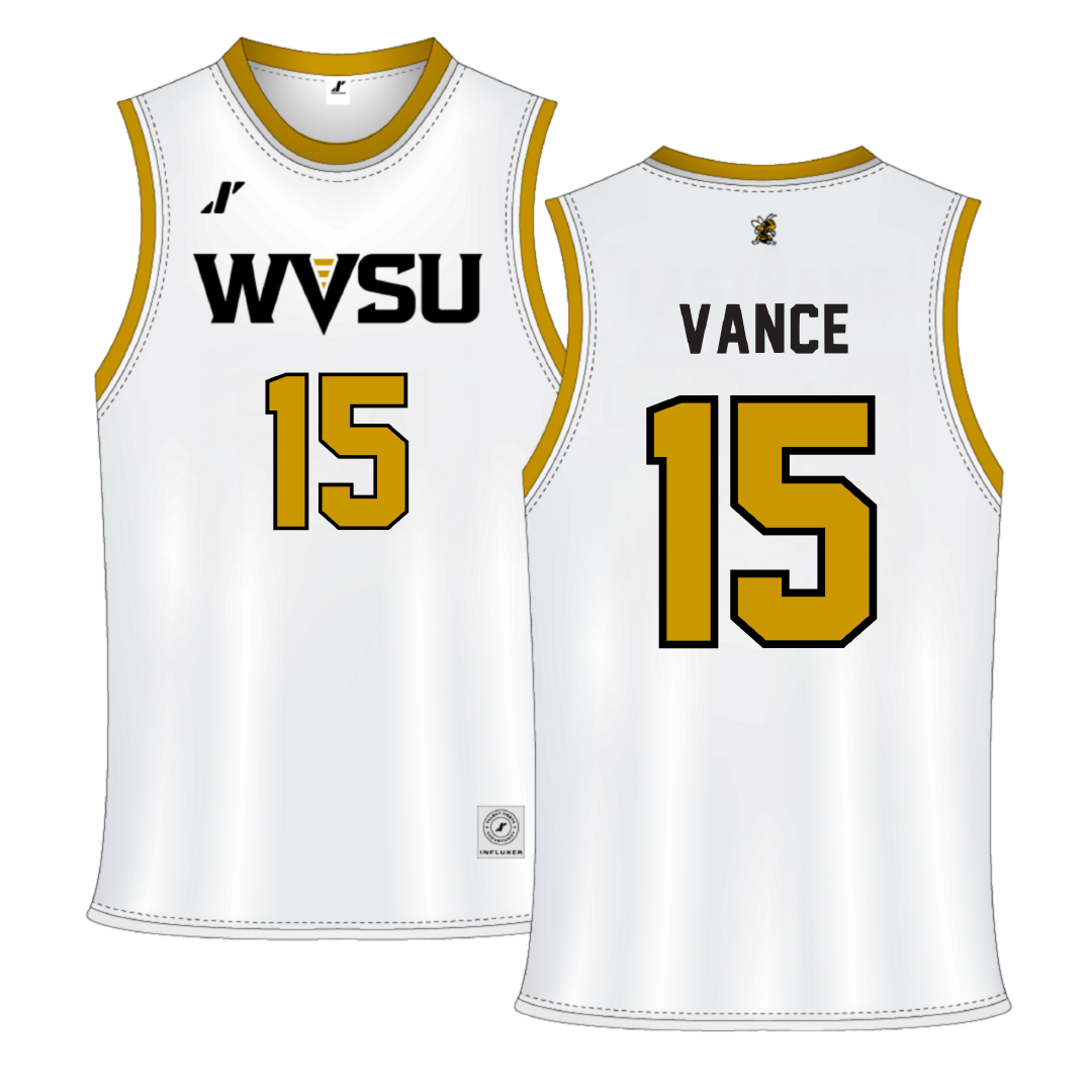 West Virginia State University White Basketball Jersey - #15 Jaelyn Vance