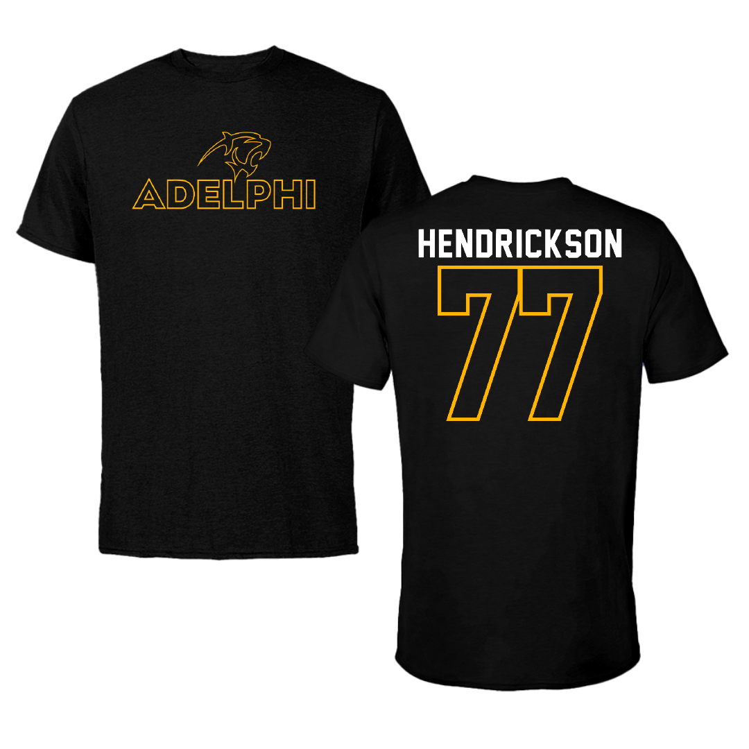 Adelphi University Lacrosse Black Performance Tee - #77 Michael Hendrickson