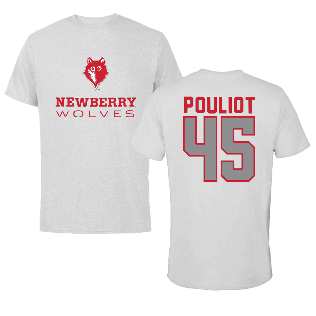Newberry College Lacrosse Light Gray Performance Tee - #45 Nathan Pouliot