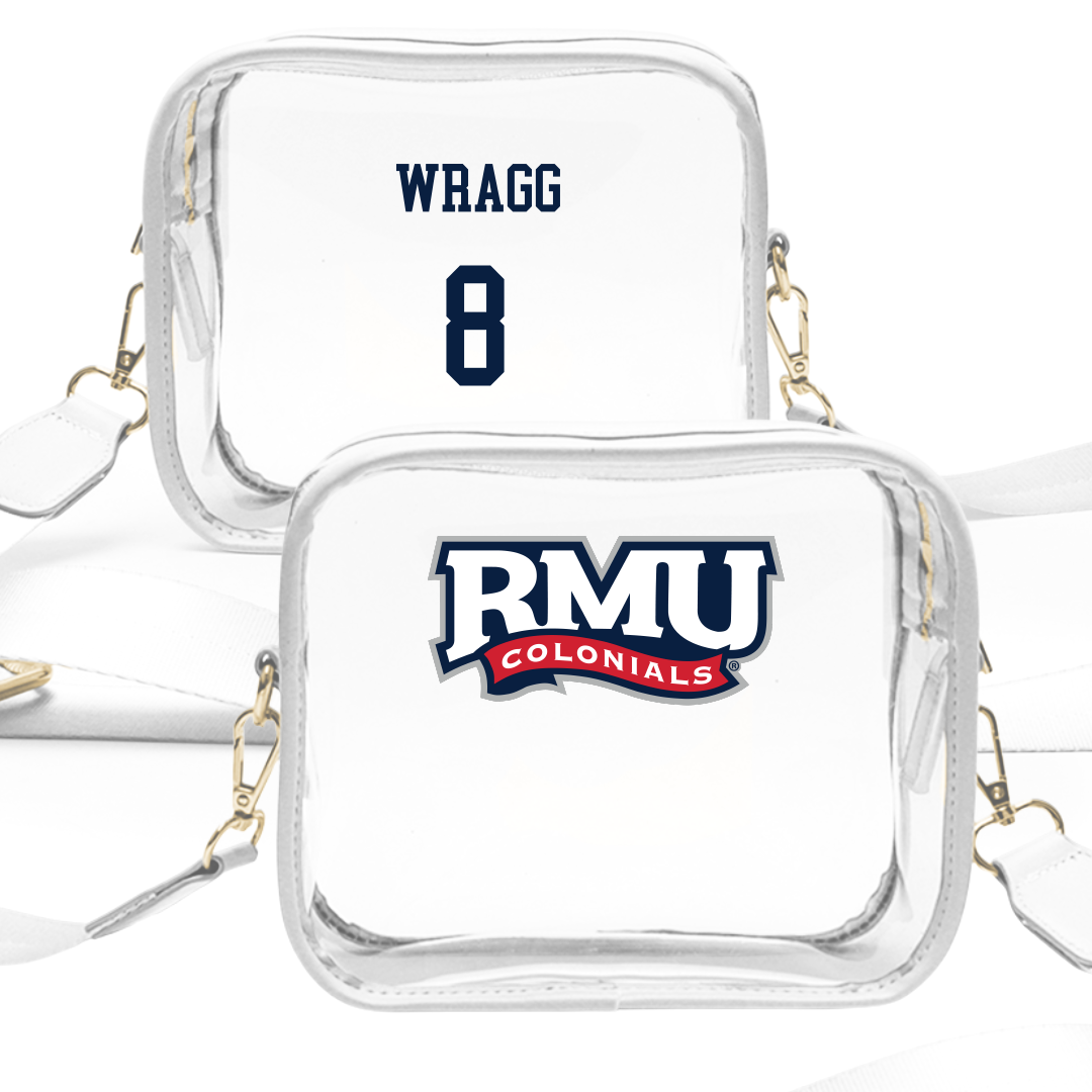 Robert Morris University Lacrosse (M) White Clear Stadium Bag - #8 Dylan Wragg